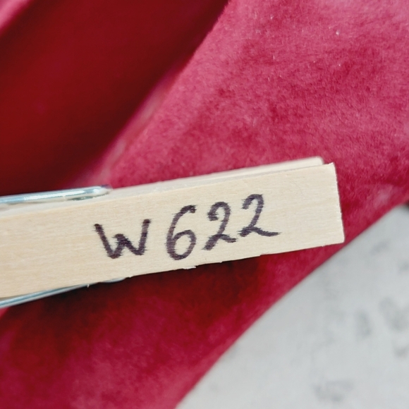 NEW Lafayette 148 New York Red Suede Slip On Business Casual Mid High Heels W622 - Picture 14 of 14